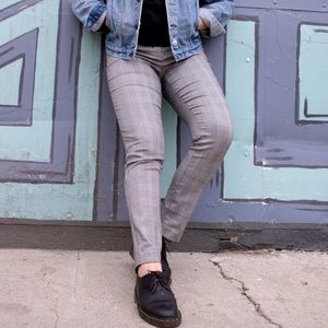 H&M Stretchy Plaid Pants Size US 8